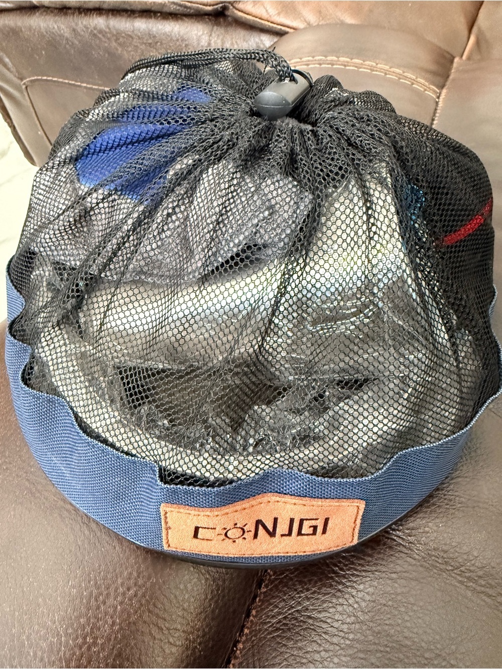 Conjgi camping dinner set - Mesh Drawstring Travel Bag